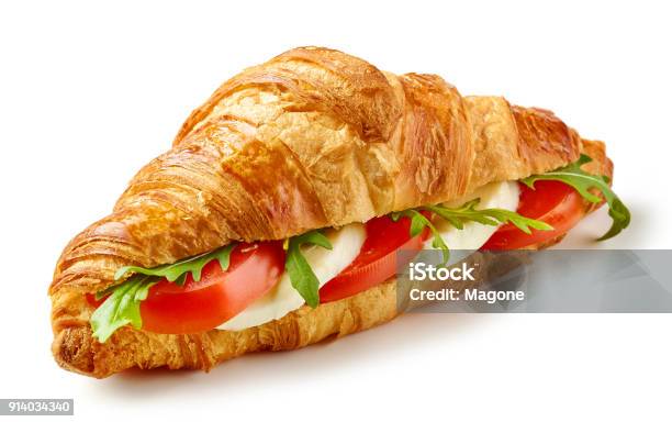 Kruvasan sandviç domates beyaz peynir marol